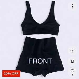 Black Women's High-Waisted Shorts and Top set